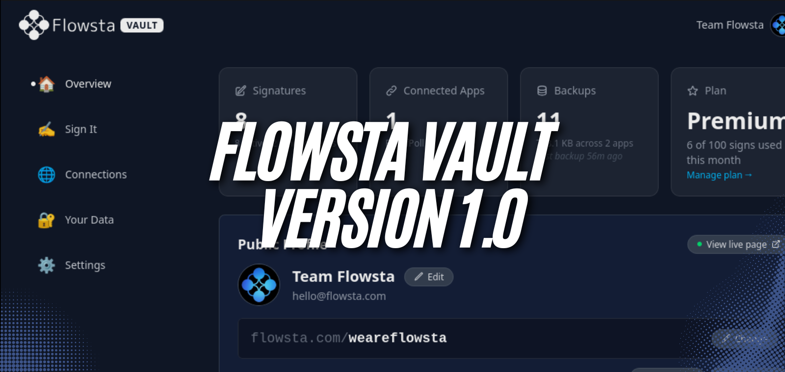 Flowsta Vault 1.0: your account now lives on your device