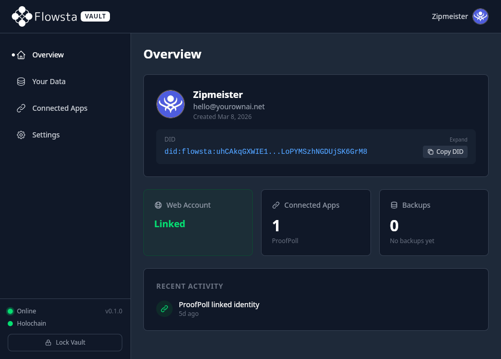 Flowsta Vault desktop application